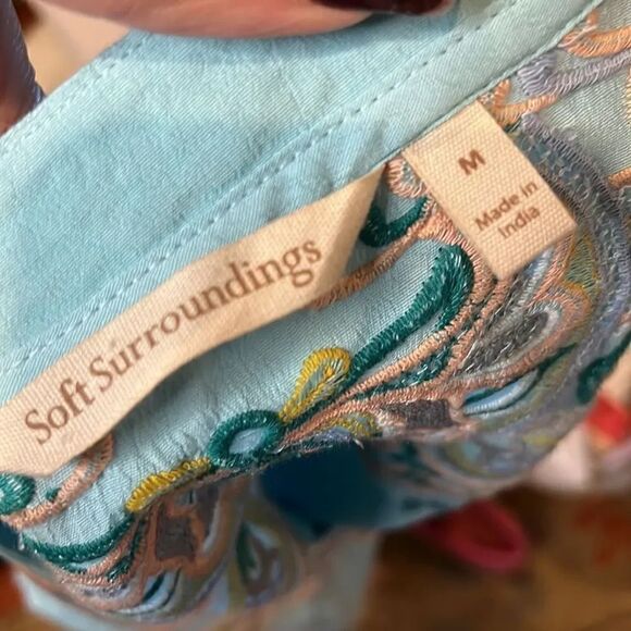 SOFT SURROUNDINGS Embroidered RIVER ISLAND TUNIC, M! - Picture 8 of 9